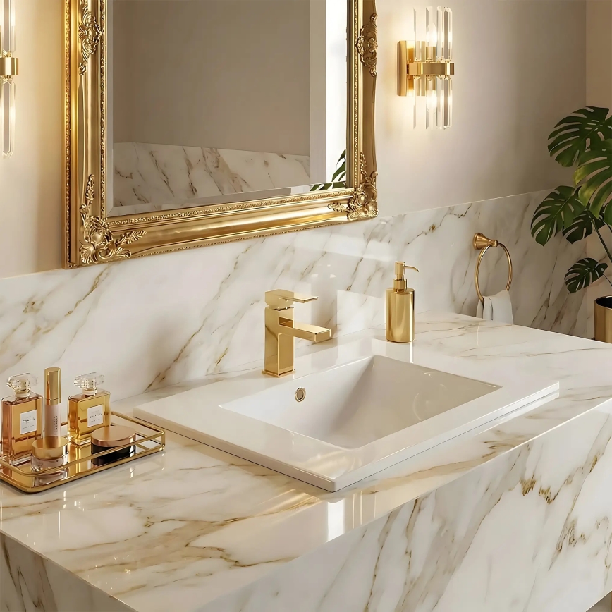 REA-U0040 - Inbouwwastafel DAFNE 46,5x76 cm keramiek/glanzend wit