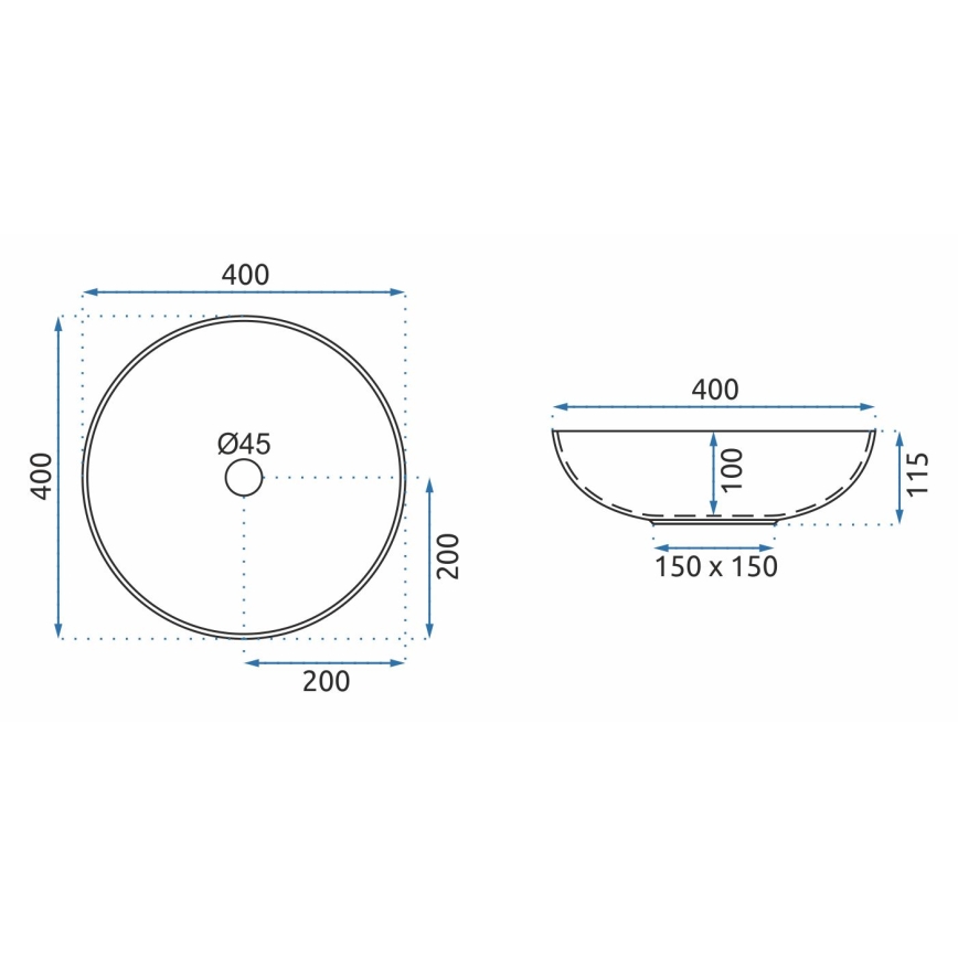 REA-U0267 - Opzetwastafel ARTE Ø 40 cm keramiek / ornamentpatroon