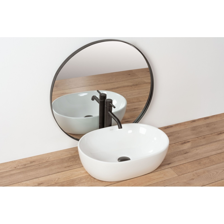REA-U0416 - Opzetwastafel AMELIA 34,5 x 48 cm keramiek/glanzend wit