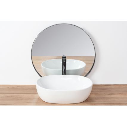 REA-U0416 - Opzetwastafel AMELIA 34,5 x 48 cm keramiek/glanzend wit
