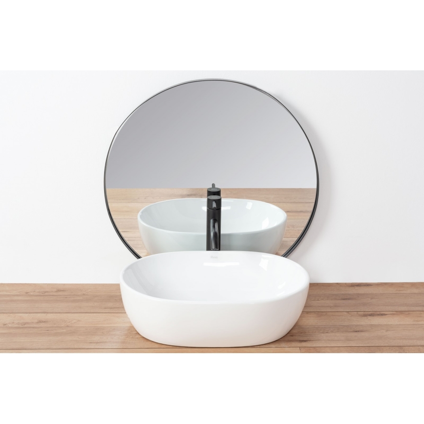 REA-U0416 - Opzetwastafel AMELIA 34,5 x 48 cm keramiek/glanzend wit