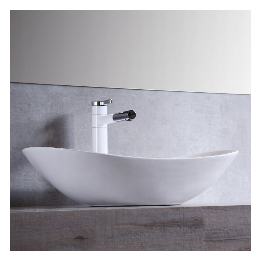 REA-U0441 - Opzetwastafel ROYAL 35,5x61,5 cm keramiek/glanzend wit
