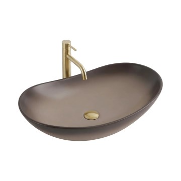 REA-U0626 - Opzetwastafel ROYAL 36x62 cm keramiek/bruin