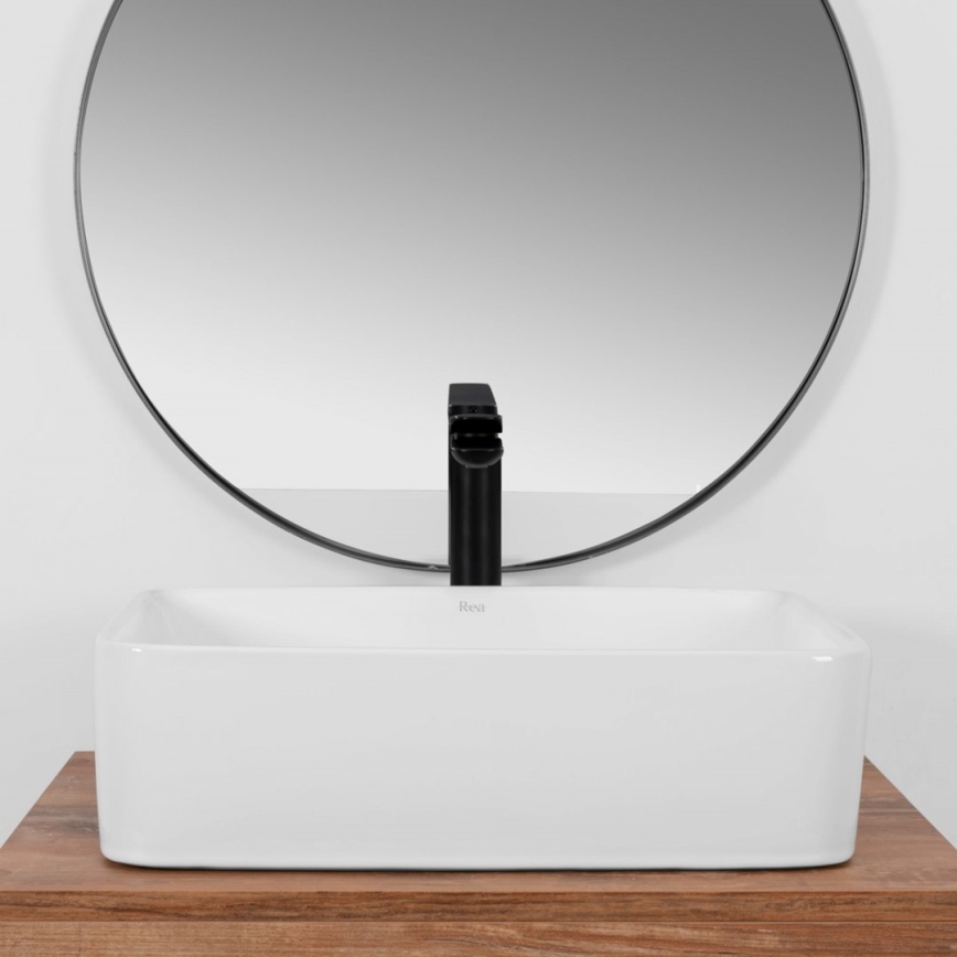REA-U0669 - Opzetwastafel ANITA 37,5 x 48,5 cm keramiek/glanzend wit