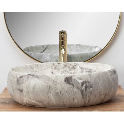 REA-U1020 - Wastafel voor op het werkblad LINDA 34x48,5 cm keramiek/steenimitatie