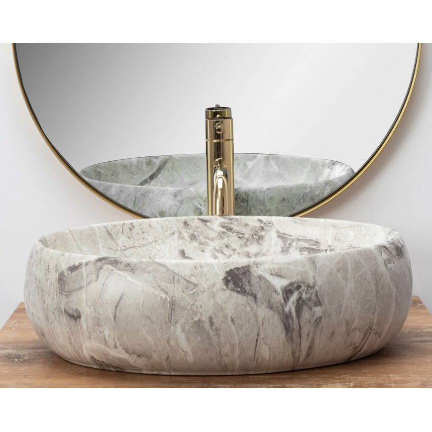 REA-U1020 - Wastafel voor op het werkblad LINDA 34x48,5 cm keramiek/steenimitatie