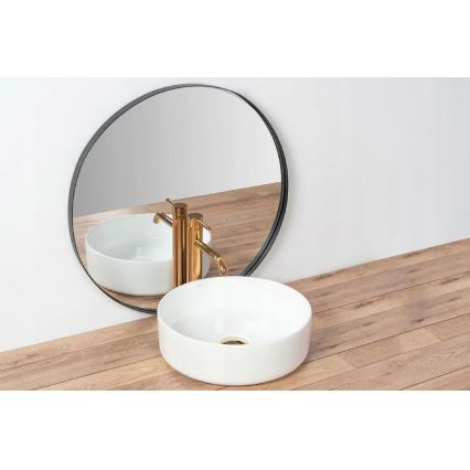 REA-U18918 - Opbouwwastafel SAMI Ø 36 cm keramiek/glanzend wit