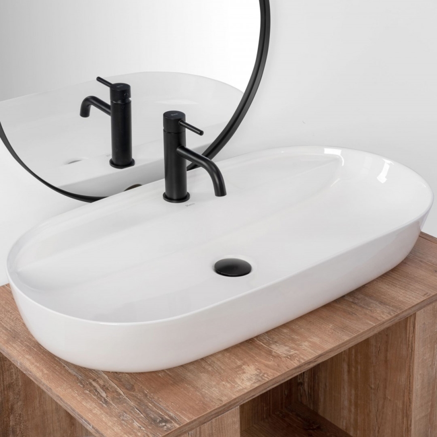 REA-U2541 - Opbouwwastafel AURA 41x81 cm keramiek/glanzend wit