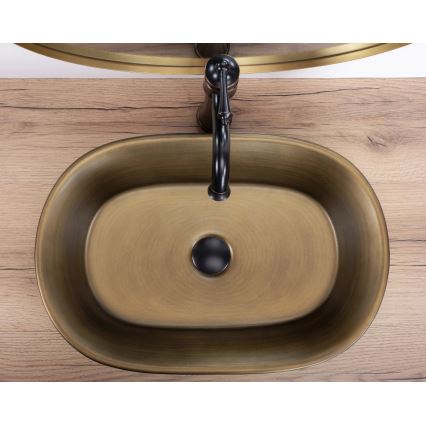 REA-U3305 - Opzetwastafel WILMA RUSTIC 38x55 cm keramiek/koperkleurig