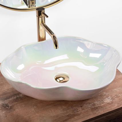REA-U3309 - Opbouwwastafel PEARL 38x50,5 cm keramiek/veelkleurig