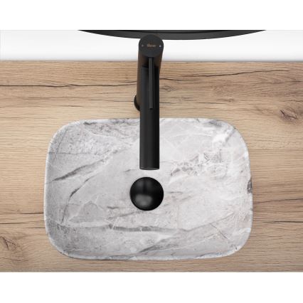 REA-U3321 - Opzetwastafel BELINDA MINI 25x36 cm keramiek/grijs/steenlook