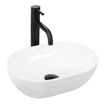 REA-U3322 - Opzetwastafel AMELIA MINI 26x38 cm keramiek/glanzend wit