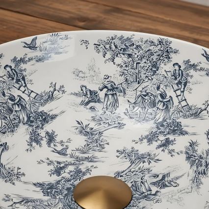 REA-U3608 - Opzetwastafel JULIANA 40 cm keramiek/wit/blauw