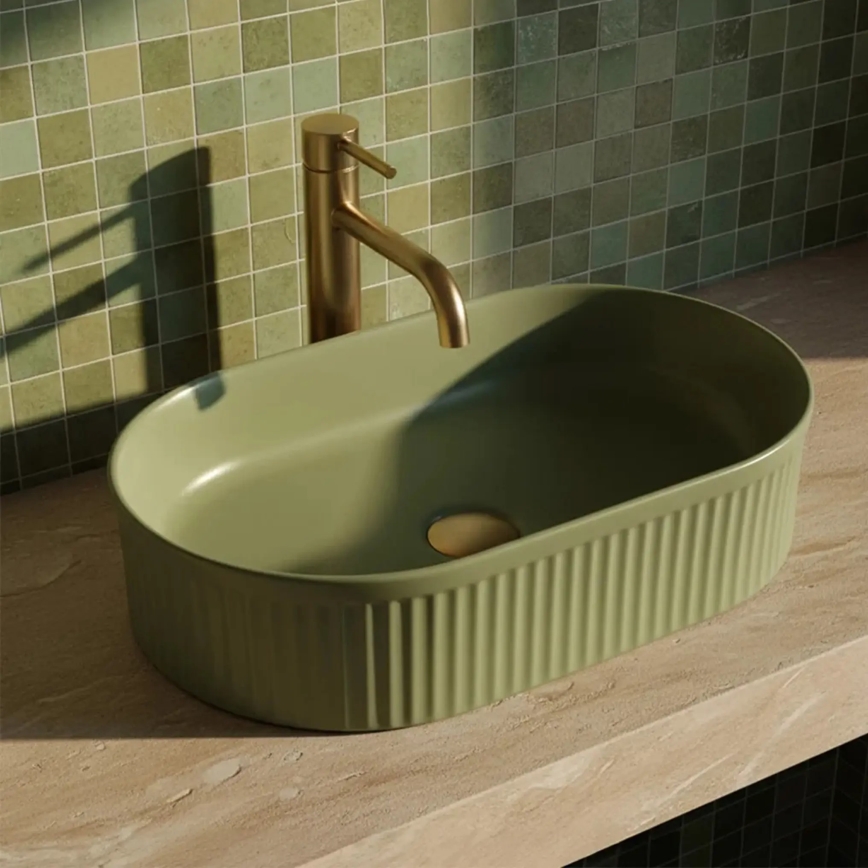 REA-U3612 - Opzetwastafel VANDA 31x49 cm keramiek/groen