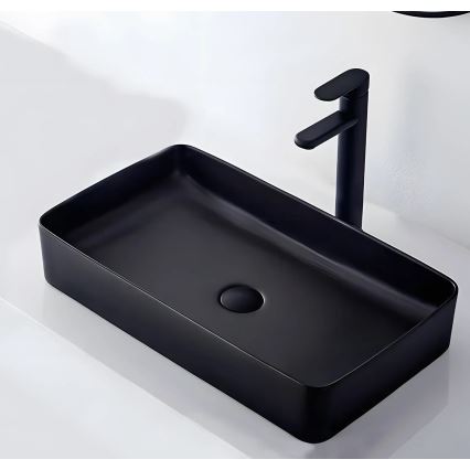 REA-U3690 - Opzetwastafel DENIS 35x61 cm keramiek/mat zwart