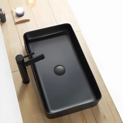 REA-U3690 - Opzetwastafel DENIS 35x61 cm keramiek/mat zwart