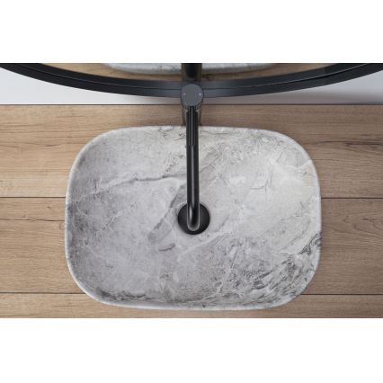REA-U3800 - Opzetwastafel LIVIA 33,5x46,5 cm keramiek/grijs/steenlook