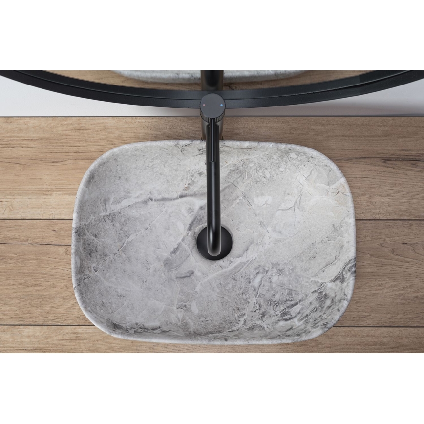 REA-U3800 - Opzetwastafel LIVIA 33,5x46,5 cm keramiek/grijs/steenlook