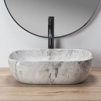 REA-U3800 - Opzetwastafel LIVIA 33,5x46,5 cm keramiek/grijs/steenlook