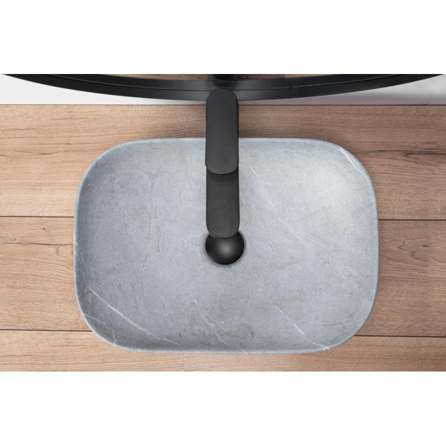 REA-U3801 - Opzetwastafel LIVIA 33,5x46,5 cm keramiek/grijs/steenlook