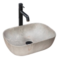 REA-U3802 - Opbouwwastafel LIVIA 33,5x46,5 cm keramiek/grijs/marmerdecor
