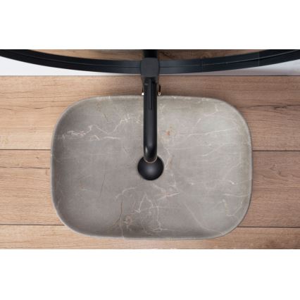 REA-U3802 - Opbouwwastafel LIVIA 33,5x46,5 cm keramiek/grijs/marmerdecor
