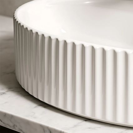 REA-U4002 - Opzetwastafel MARCELA 37x60 cm keramiek/glanzend wit