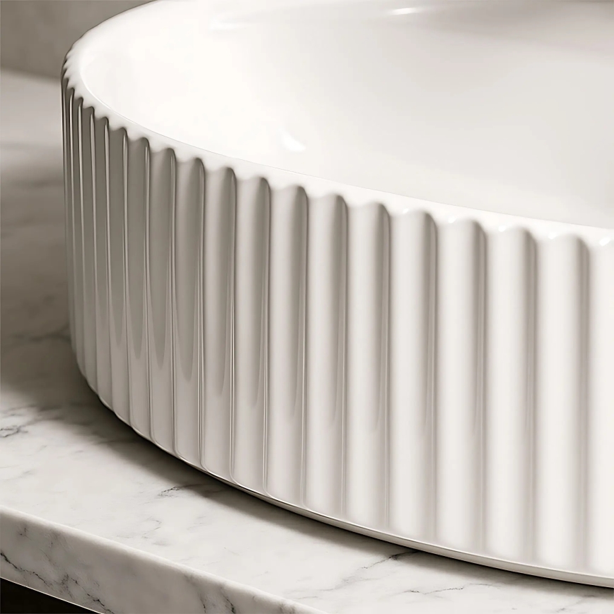 REA-U4002 - Opzetwastafel MARCELA 37x60 cm keramiek/glanzend wit