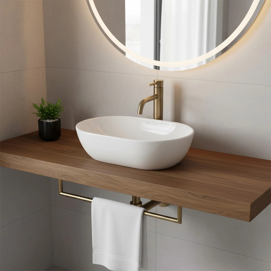 REA-U4330 - Opbouwwastafel AMELIA 31x45 cm keramiek/hoogglans wit