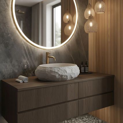 REA-U4332 - Opzetwastafel MIKA 38x50 cm beige/grijs/steenlook