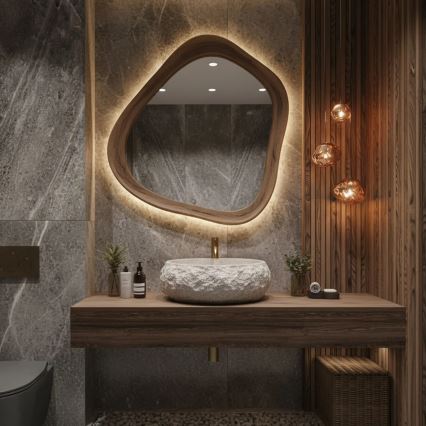 REA-U4332 - Opzetwastafel MIKA 38x50 cm beige/grijs/steenlook