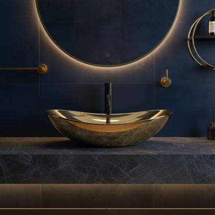 REA-U4545 - Opzetwastafel ROYAL 36x60,5 cm keramiek/goud