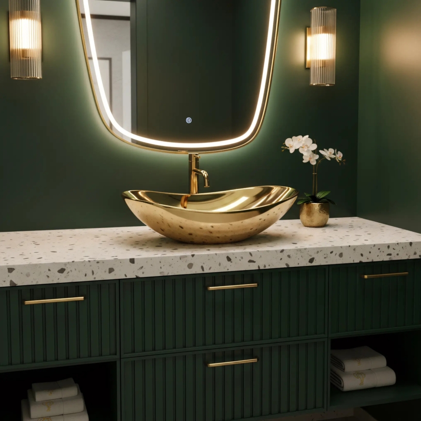 REA-U4545 - Opzetwastafel ROYAL 36x60,5 cm keramiek/goud