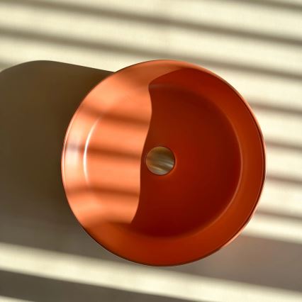 REA-U4566 - Opzetwastafel SAMI Ø 37 cm keramiek/mat oranje