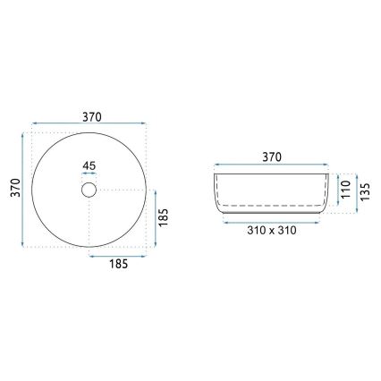 REA-U4566 - Opzetwastafel SAMI Ø 37 cm keramiek/mat oranje