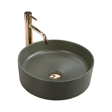 REA-U4567 - Opzetwastafel SAMI Ø 37 cm keramiek/mat groen