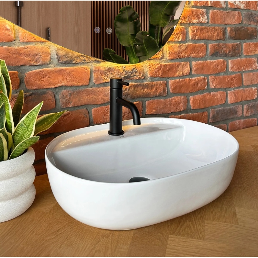 REA-U4620 - AURA opzetwastafel 38,5x50,5 cm keramiek/glanzend wit
