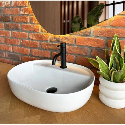 REA-U4620 - AURA opzetwastafel 38,5x50,5 cm keramiek/glanzend wit