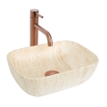 REA-U4700 - Opbouwwastafel BELINDA 25x36 cm keramiek/beige/steenlook