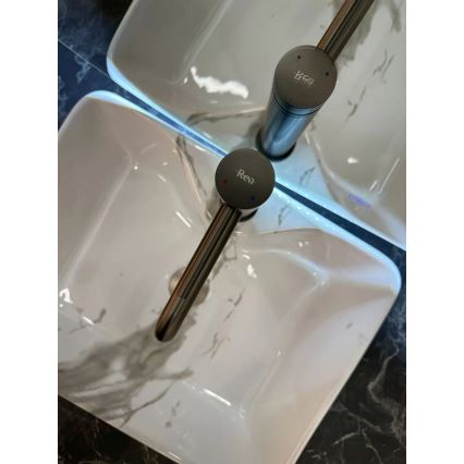 REA-U5052 - Opzetwastafel KELLY 38x49 cm keramiek/wit/marmerdecor