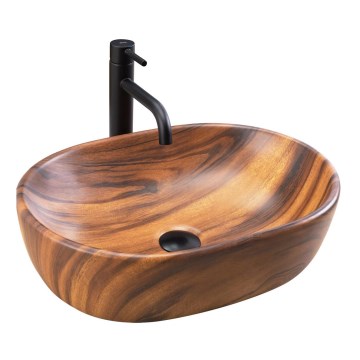 REA-U5060 - Opzetwastafel AMELIA 34,5 x 48 cm keramiek/houtdecor