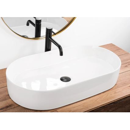 REA-U5801 - Opzetwastafel NADIA 38,5x71 cm keramiek/glanzend wit