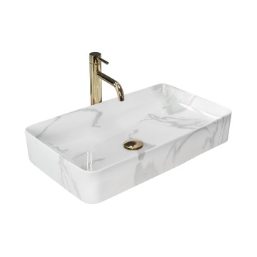 REA-U5896 - Opzetwastafel DENIS 35x61,5 cm keramiek/marmerdecor