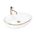 REA-U6211 - Opzetwastafel CLEO 41x60,5 cm keramiek/wit/goud