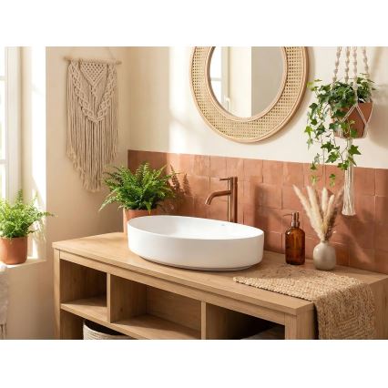 REA-U6371 - Opzetwastafel JOANA 40,5x65,5 cm keramiek/glanzend wit