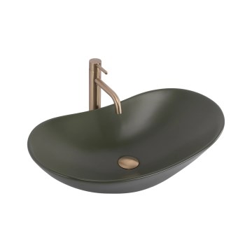 REA-U6372 - Opzetwastafel ROYAL 35,5x61,5 cm keramiek/olijfgroen