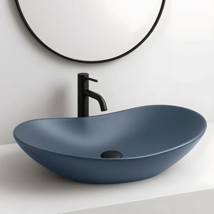 REA-U6373 - Opzetwastafel ROYAL 35,5x61,5 cm keramiek/blauw