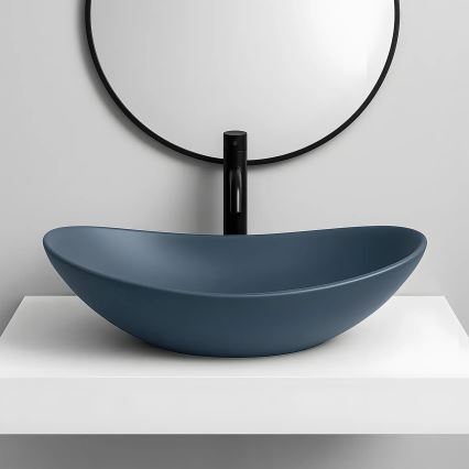 REA-U6373 - Opzetwastafel ROYAL 35,5x61,5 cm keramiek/blauw
