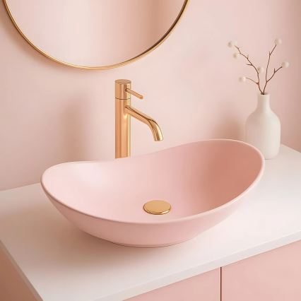 REA-U6374 - Opbouwwastafel ROYAL 35,5x61,5 cm keramiek/mat roze