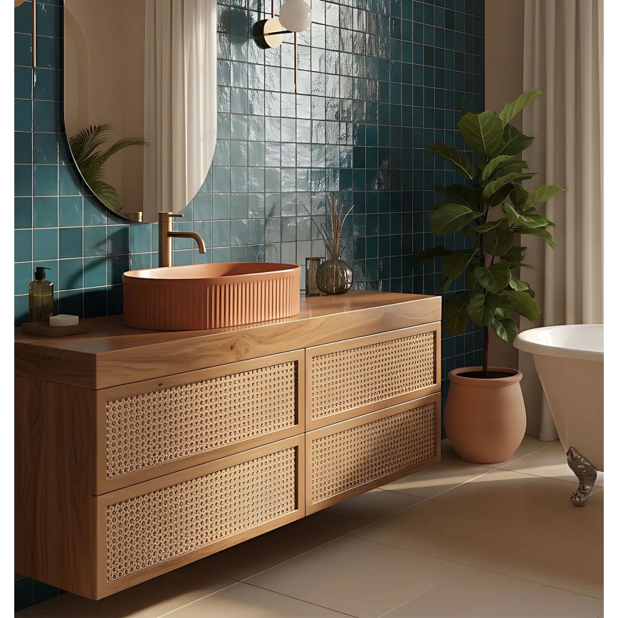REA-U6377 - Opzetwastafel VANDA 31x49 cm keramiek/oranje